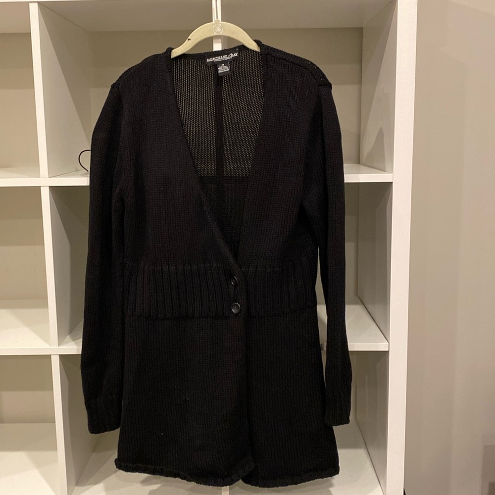 Used, good condition: Monterey Bay black cotton cardigan, size M